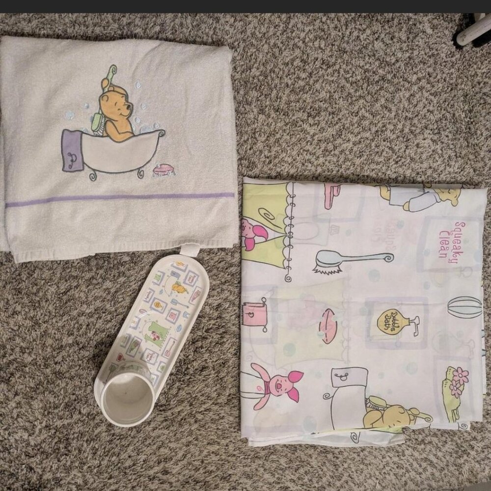 Vintage rare Y2K Disney Winnie the Pooh bath room bundle set